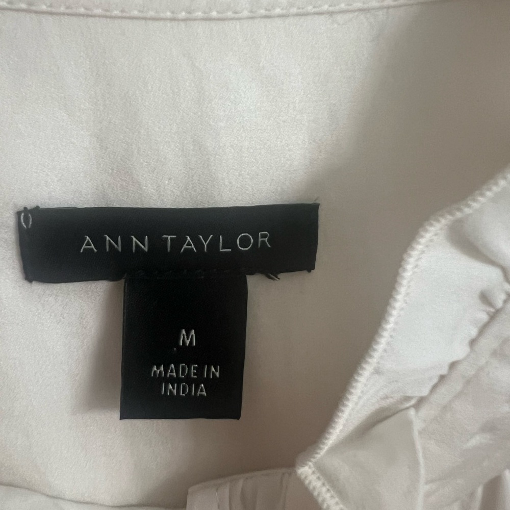 Ann Taylor Round Neck Ruffled Blouse - Picture 5 of 7